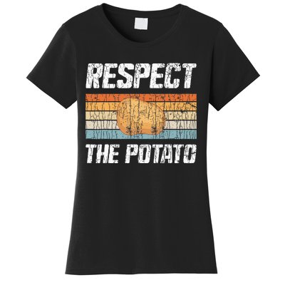 Respect Potato Funny Potatoes Vegetables Chips Eater Graphic Women's T-Shirt