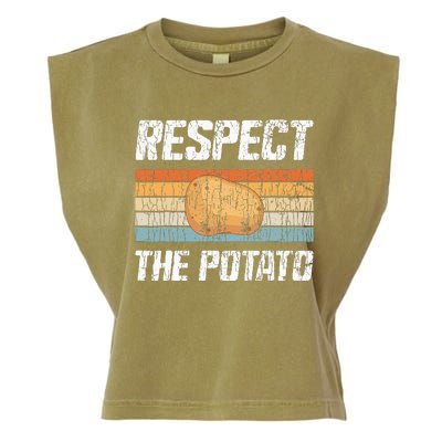 Respect Potato Funny Potatoes Vegetables Chips Eater Graphic Garment-Dyed Women's Muscle Tee