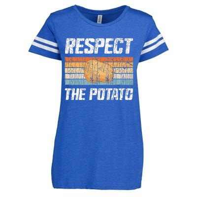 Respect Potato Funny Potatoes Vegetables Chips Eater Graphic Enza Ladies Jersey Football T-Shirt