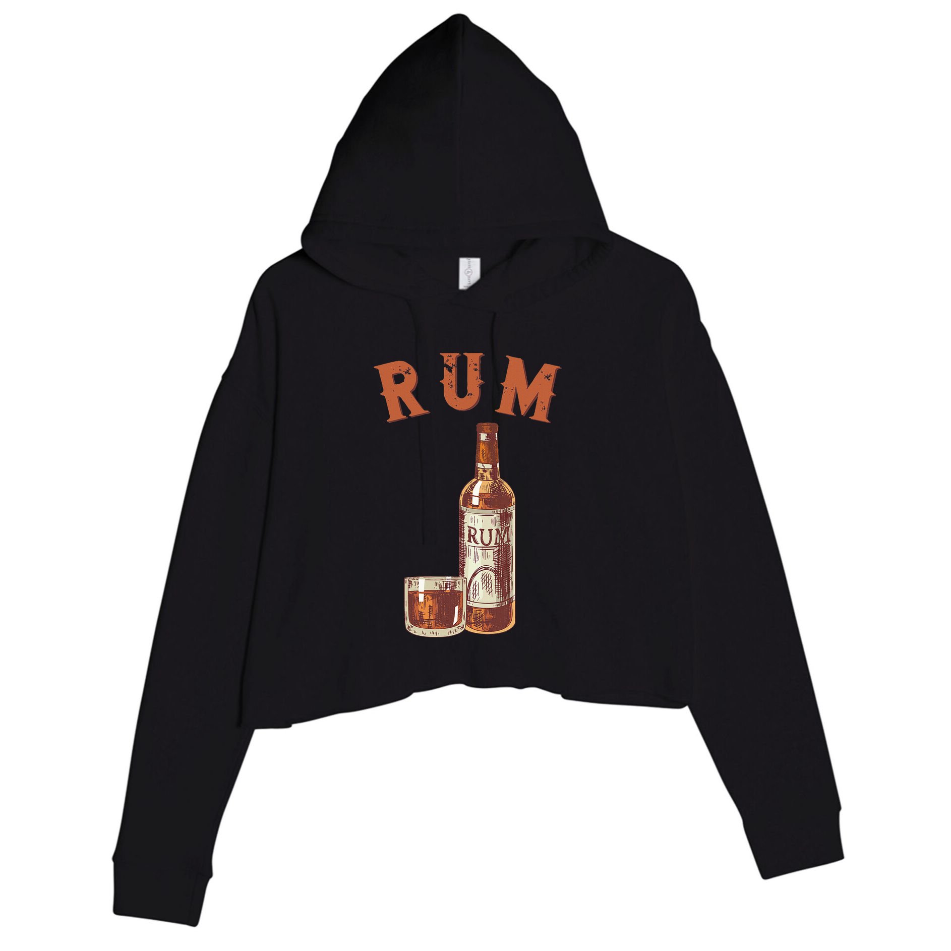 Rum PirateS Favorite Drink Alcoholic Beverage Rum Crop Fleece Hoodie