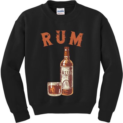 Rum PirateS Favorite Drink Alcoholic Beverage Rum Kids Sweatshirt