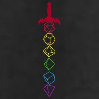 RPG Table Top Dice Sword Garment-Dyed Fleece Hoodie