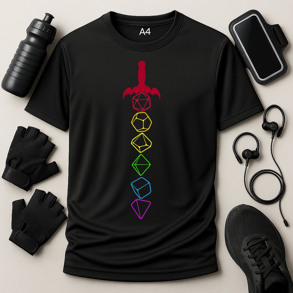 RPG Table Top Dice Sword Performance Shirt