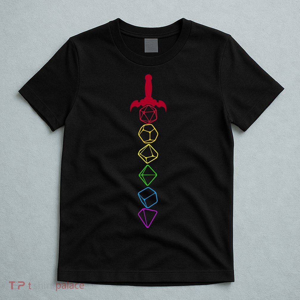 RPG Table Top Dice Sword T-Shirt