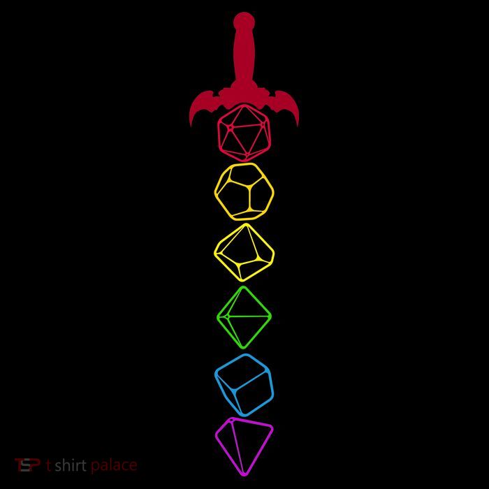 RPG Table Top Dice Sword Tall T-Shirt