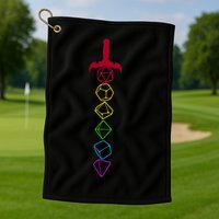 RPG Table Top Dice Sword Golf Towel
