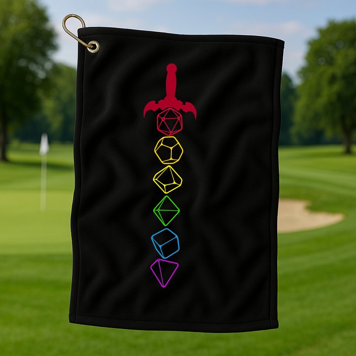 RPG Table Top Dice Sword Golf Towel