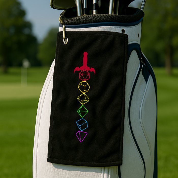 RPG Table Top Dice Sword Golf Towel