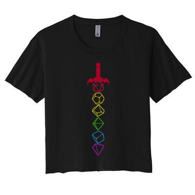 RPG Table Top Dice Sword Crop Top