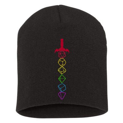 RPG Table Top Dice Sword Short Acrylic Beanie