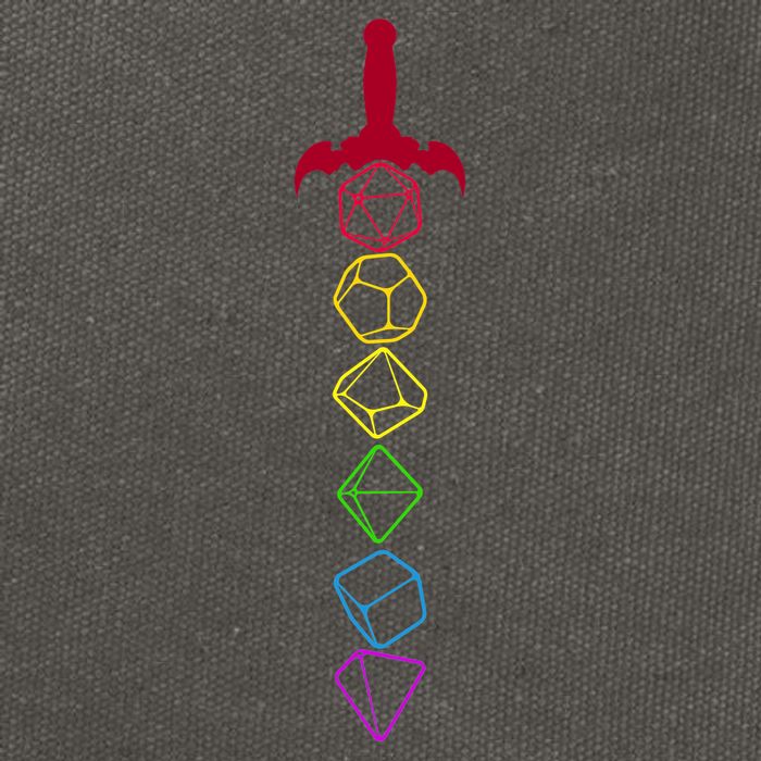 RPG Table Top Dice Sword Cotton Canvas Backpack