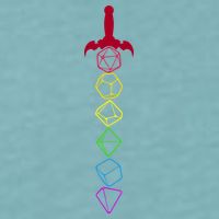 RPG Table Top Dice Sword Sueded Cloud Jersey T-Shirt