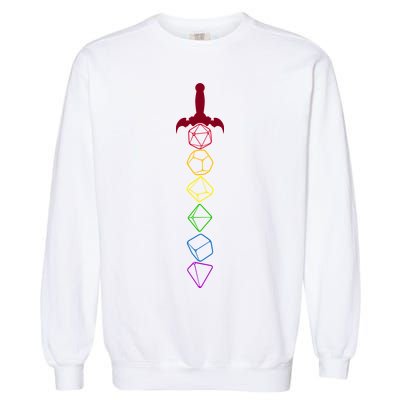 RPG Table Top Dice Sword Garment-Dyed Sweatshirt