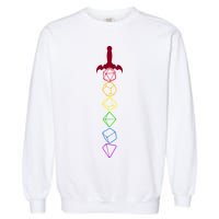 RPG Table Top Dice Sword Garment-Dyed Sweatshirt