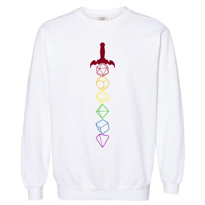 RPG Table Top Dice Sword Garment-Dyed Sweatshirt