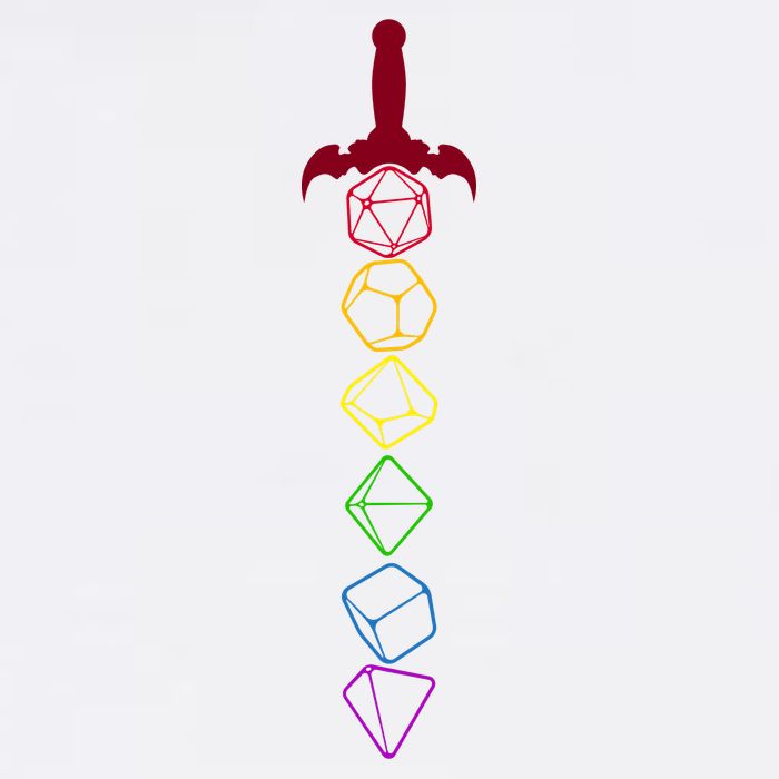 RPG Table Top Dice Sword Garment-Dyed Sweatshirt