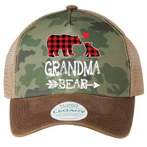 Red Plaid Grandma Bear Christmas Pajama Matching Family Legacy Tie Dye Trucker Hat