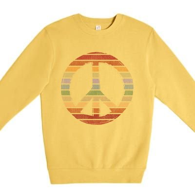 Retro Peace Great Gift Premium Crewneck Sweatshirt