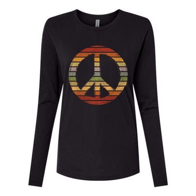 Retro Peace Great Gift Womens Cotton Relaxed Long Sleeve T-Shirt