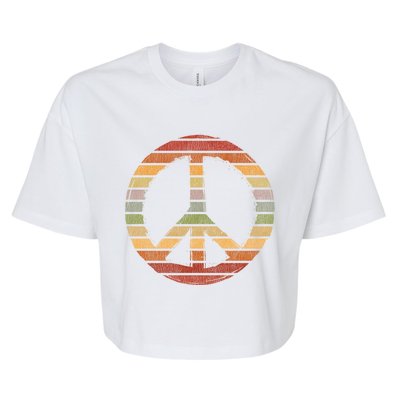 Retro Peace Great Gift Bella+Canvas Jersey Crop Tee