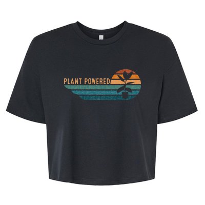 Retro Plants Graphic Vegetarian Vegan Plant Powered Bella+Canvas Jersey Crop Tee