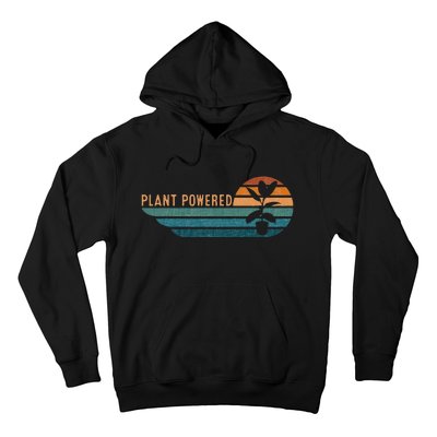 Retro Plants Graphic Vegetarian Vegan Plant Powered Hoodie