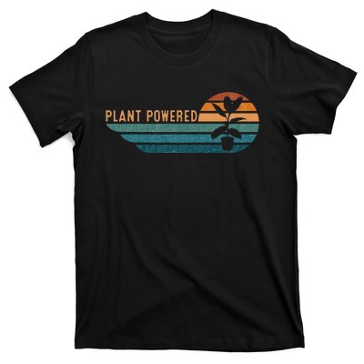 Retro Plants Graphic Vegetarian Vegan Plant Powered T-Shirt