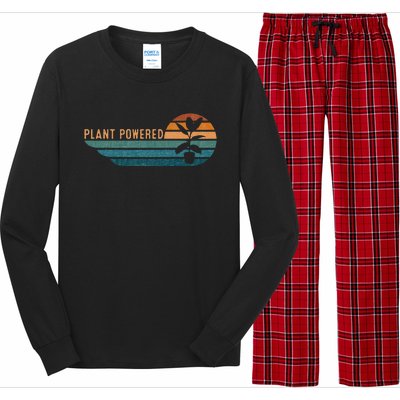 Retro Plants Graphic Vegetarian Vegan Plant Powered Long Sleeve Pajama Set