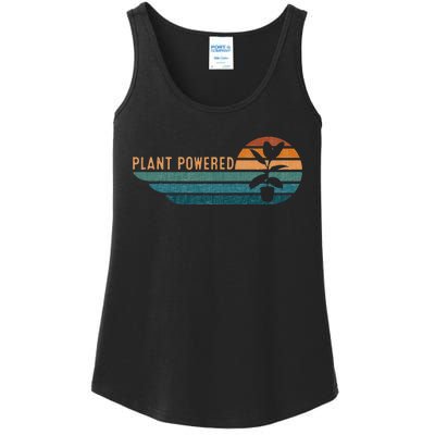 Retro Plants Graphic Vegetarian Vegan Plant Powered Ladies Essential Tank