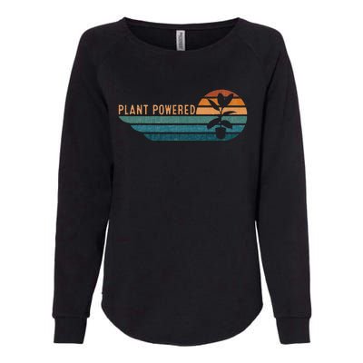 Retro Plants Graphic Vegetarian Vegan Plant Powered Womens California Wash Sweatshirt