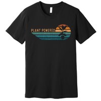 Retro Plants Graphic Vegetarian Vegan Plant Powered Premium T-Shirt