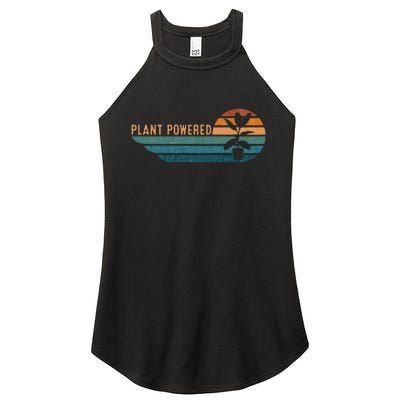 Retro Plants Graphic Vegetarian Vegan Plant Powered Women’s Perfect Tri Rocker Tank