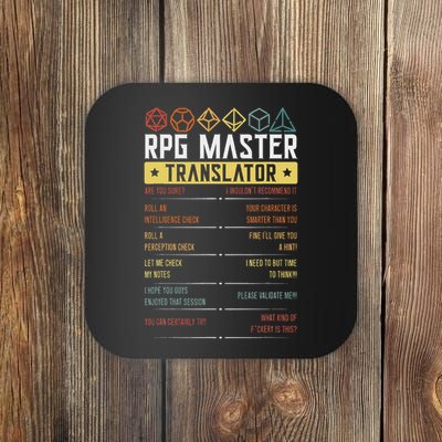 Role Playing Game Rpg Master D20 Tabletop Funny Rpg Gamer Coaster