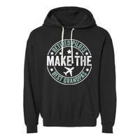 Retired Pilot Grandpa Copilot Airplane Captain Retirement Garment-Dyed Fleece Hoodie
