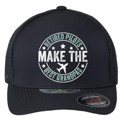 Retired Pilot Grandpa Copilot Airplane Captain Retirement Flexfit Unipanel Trucker Cap