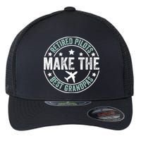 Retired Pilot Grandpa Copilot Airplane Captain Retirement Flexfit Unipanel Trucker Cap