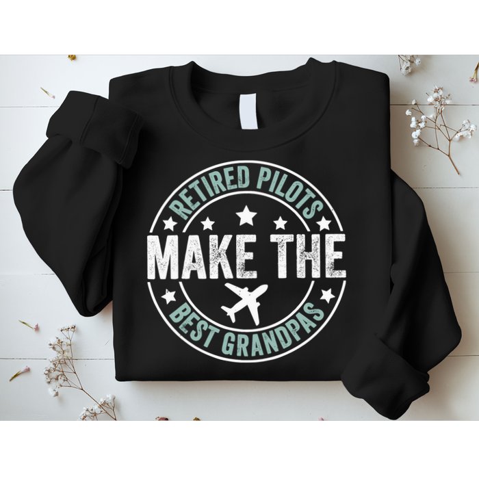 Retired Pilot Grandpa Copilot Airplane Captain Retirement Sweatshirt