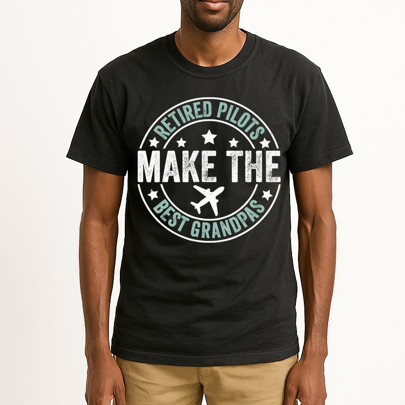 Retired Pilot Grandpa Copilot Airplane Captain Retirement Tall T-Shirt