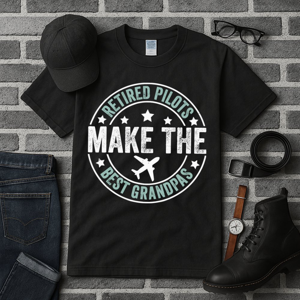 Retired Pilot Grandpa Copilot Airplane Captain Retirement Tall T-Shirt
