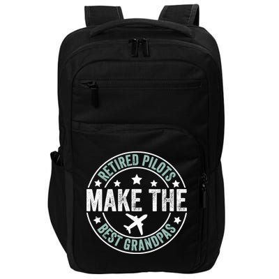 Retired Pilot Grandpa Copilot Airplane Captain Retirement Impact Tech Backpack