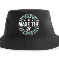 Retired Pilot Grandpa Copilot Airplane Captain Retirement Sustainable Bucket Hat