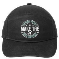 Retired Pilot Grandpa Copilot Airplane Captain Retirement 7-Panel Snapback Hat