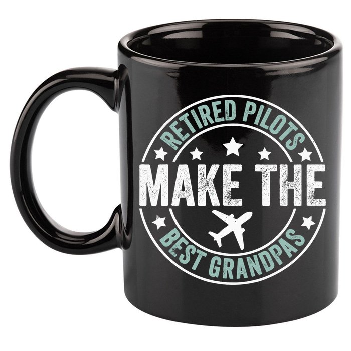 Retired Pilot Grandpa Copilot Airplane Captain Retirement 11oz C Handle Ceramic Mug