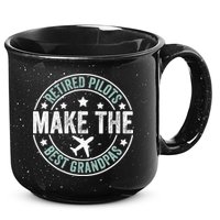 Retired Pilot Grandpa Copilot Airplane Captain Retirement 15oz Campfire Ceramic Mug
