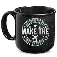 Retired Pilot Grandpa Copilot Airplane Captain Retirement 15oz Campfire Ceramic Mug