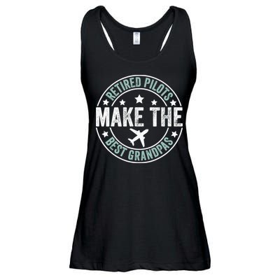 Retired Pilot Grandpa Copilot Airplane Captain Retirement Ladies Essential Flowy Tank