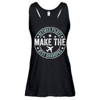 Retired Pilot Grandpa Copilot Airplane Captain Retirement Ladies Essential Flowy Tank