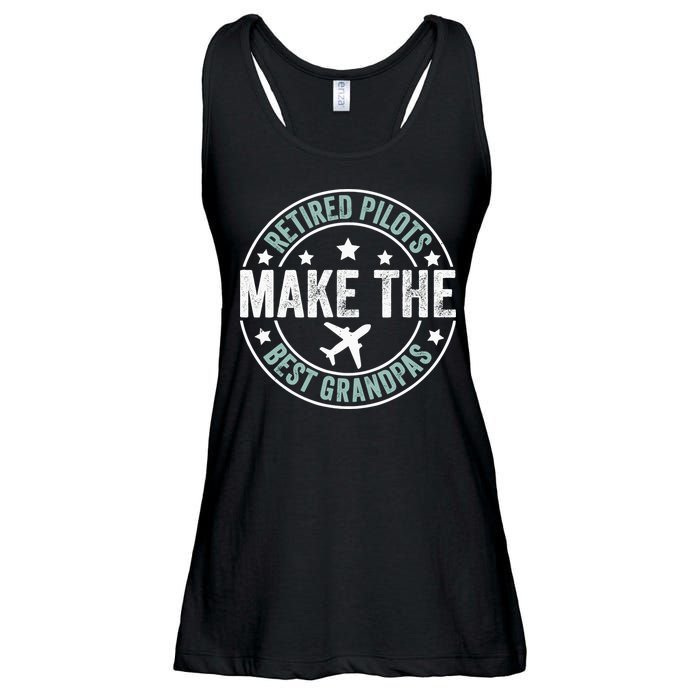 Retired Pilot Grandpa Copilot Airplane Captain Retirement Ladies Essential Flowy Tank