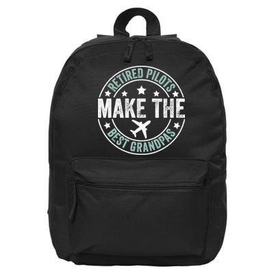 Retired Pilot Grandpa Copilot Airplane Captain Retirement 16 in Basic Backpack