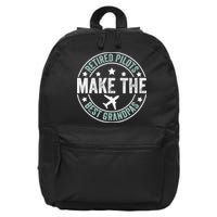 Retired Pilot Grandpa Copilot Airplane Captain Retirement 16 in Basic Backpack